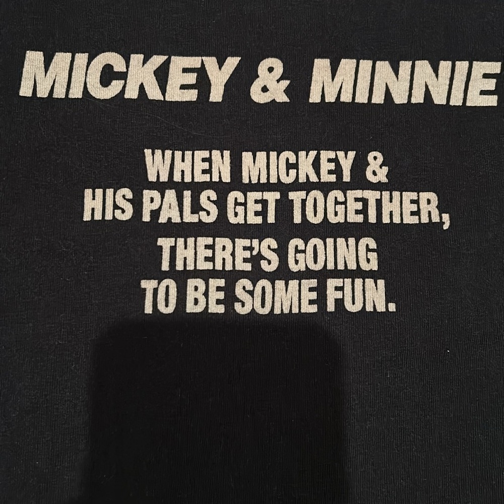Rare Vintage Unisex Disney Apparel Mickey and Minnie Mouse Black T-Shirt Cotton - Picture 6 of 10